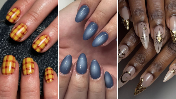 fall nail art trends fashion prints dark aura celestial nails